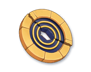 修復途中の古代文明のメダル