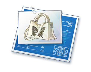  蝶柄のショルダーバッグの設計図